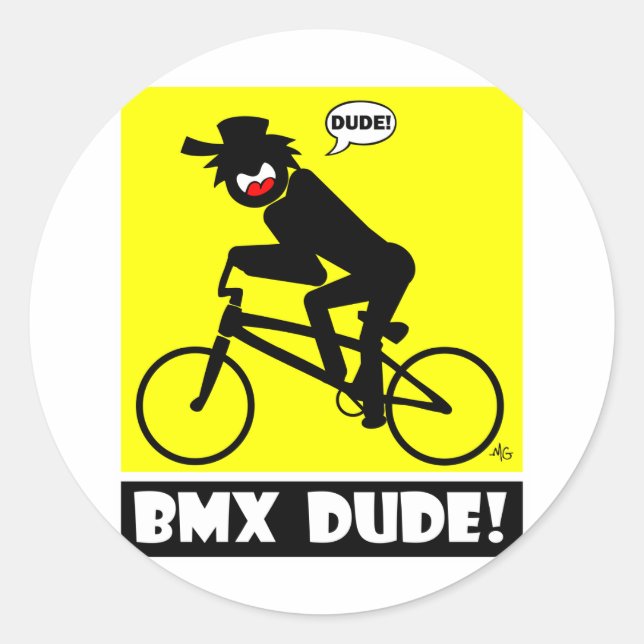 PEGATINA REDONDA BMX DUDE-18 (Anverso)
