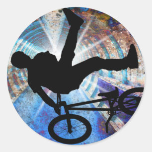Pegatina Redonda BMX en un túnel del Grunge
