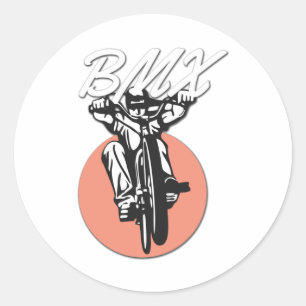 Pegatina Redonda BMX Guay Biker Retro Style