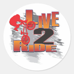 Pegatina Redonda BMX Live to Ride Ride to Live