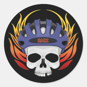Pegatina Redonda BMX Skull