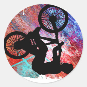Pegatina Redonda BMX sobre Rusty Grunge