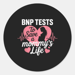 Pegatina Redonda Bnp Prueba Para Salvar A Las Madres De La Salud De