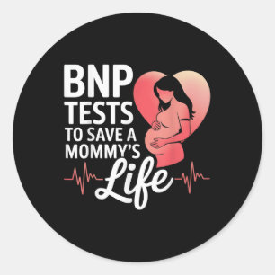 Pegatina Redonda Bnp Prueba Para Salvar A Las Madres De La Salud De