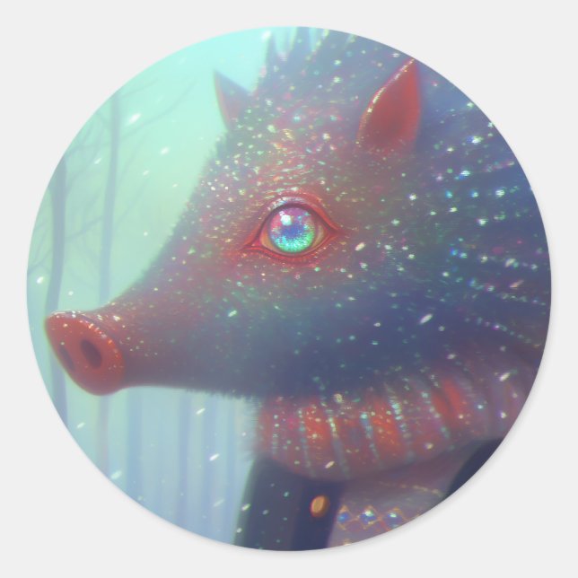 Pegatina Redonda Boar (Anverso)