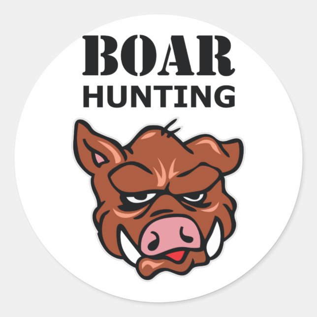 PEGATINA REDONDA BOAR HUNTING (Anverso)