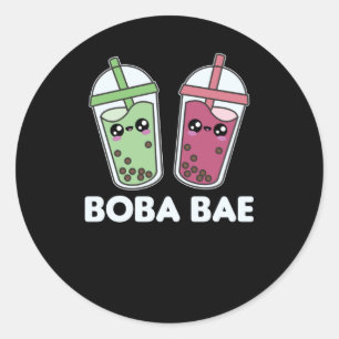 Pegatina Redonda Boba Bae - Bubble Tea Kawaii Boba Tea Love