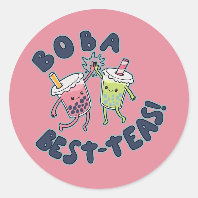 Pegatina Redonda Boba Best-Teas! (Anverso)