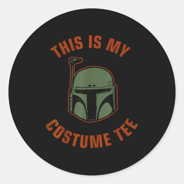 Pegatina Redonda Boba Fett Costume Halloween  (Anverso)