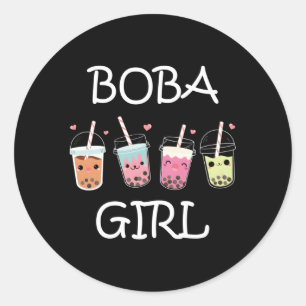 Pegatina Redonda Boba Kawaii Bubble Tea Ns