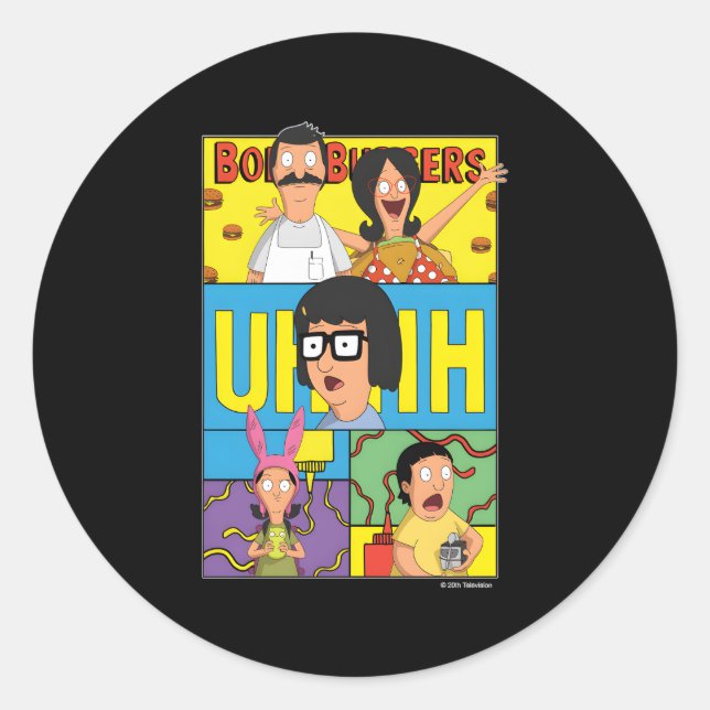 Pegatina Redonda Bobâ€™S Burgers Movie Bob Linda Tina Louise Ge (Anverso)