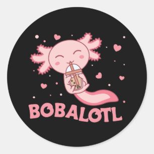 Pegatina Redonda Bobalotl Axolotl Amantes de los dulces animales Bu