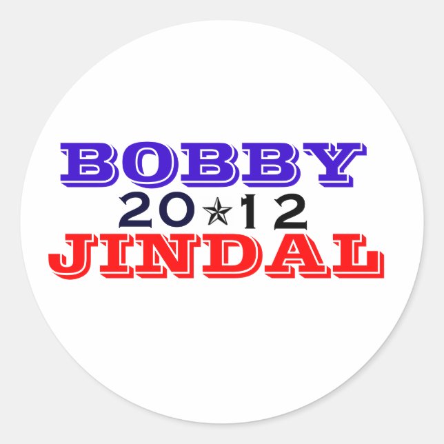 Pegatina Redonda Bobby Jindal '12 (Anverso)