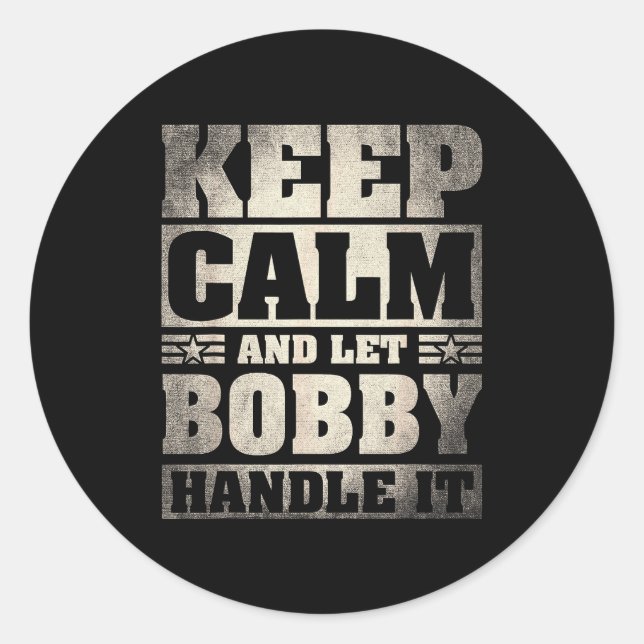 Pegatina Redonda Bobby Name Shirt D Bobby First Name  (Anverso)