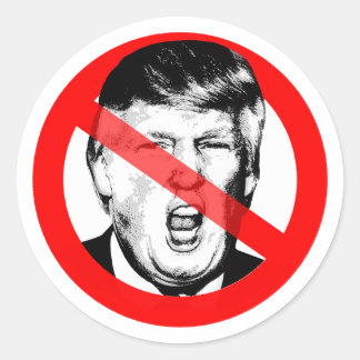 Pegatina Redonda Boca anti Donald Trump cruzada
