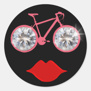 Pegatina Redonda boca de bicicleta de diamantes