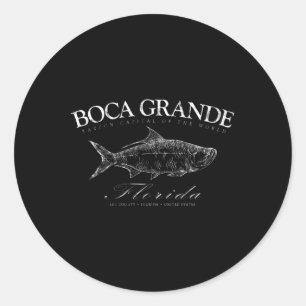 Pegatina Redonda Boca Grande Tarpon Capital Del Mundo Gasparilla