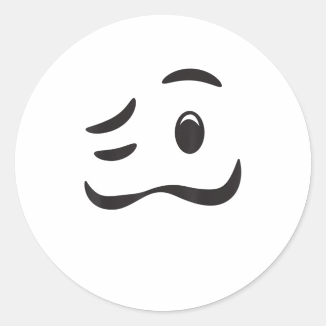 Pegatina Redonda Boca humedecida y fresca cara de Halloween Em (Anverso)