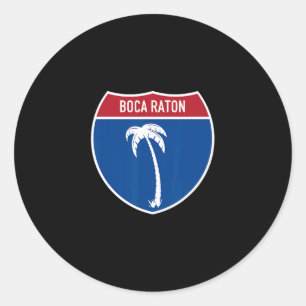 Pegatina Redonda Boca Raton Florida Fl Vacaciones en la autopista i