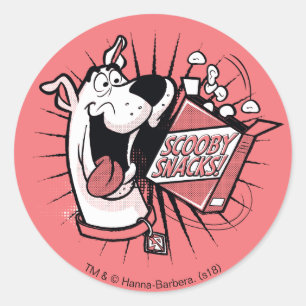 Pegatina Redonda Bocados de semitono de Scooby-Doo Scooby