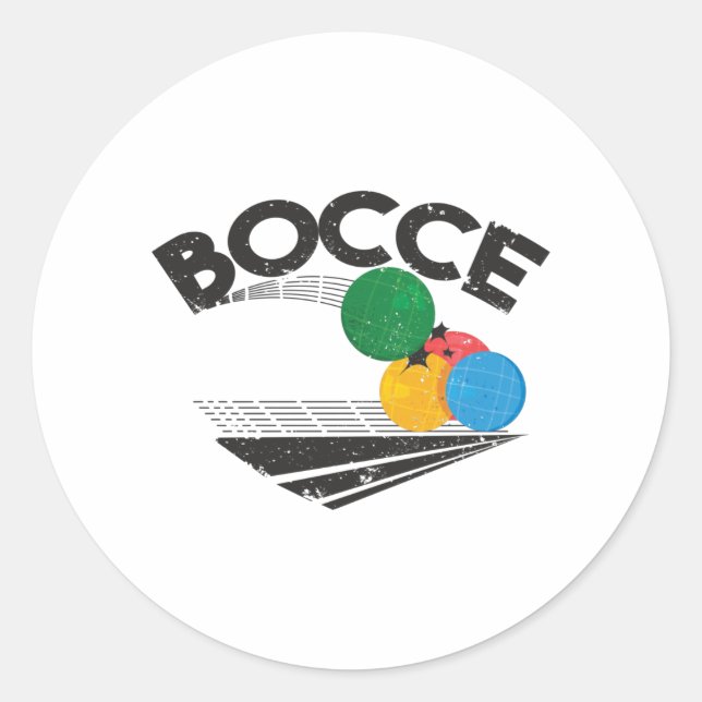 Pegatina Redonda Bocce Balls Game (Anverso)