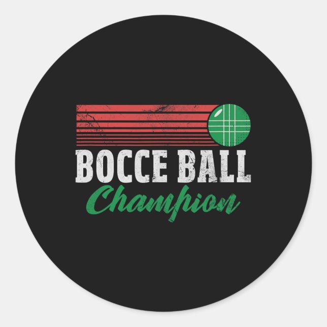Pegatina Redonda Bocce Byll Champion Italian Bocci Player Champ Dis (Anverso)