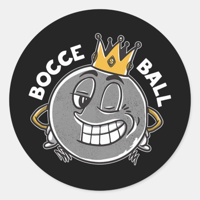 Pegatina Redonda Bocce Legend Saying Bocce Ball King Jack Bocci (Anverso)