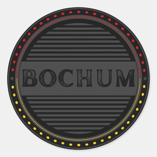 Pegatina Redonda Bochum City Pride Emblem – German Identity (Anverso)