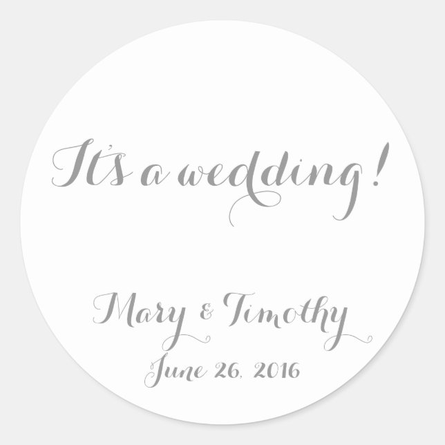 Pegatina Redonda Boda (Anverso)