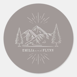 Pegatina Redonda Boda Amethyst Boda