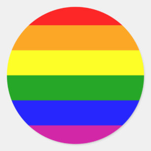 Pegatina Redonda Boda arcoiris/Orgullo gay