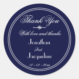 Pegatina Redonda Boda azul de la Marina