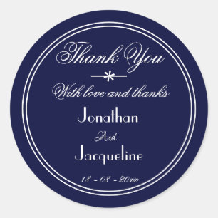 Pegatina Redonda Boda azul de la Marina