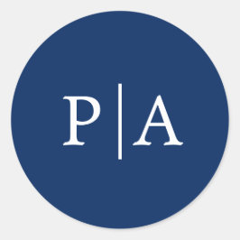 Pegatina Redonda Boda azul de la Marina Monográfica Simple