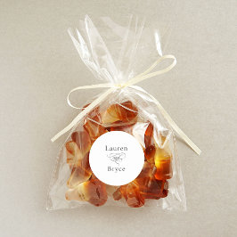 Pegatina Redonda Boda blanco minimalista elegante