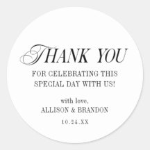 Boda blanco y negro clásico gracias