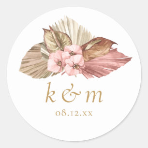 Pegatina Redonda Boda Boho Oasis Floral ID959