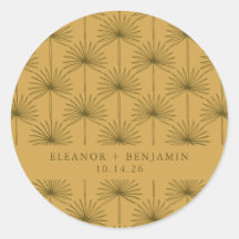 Boda Botánica de la hoja de la palma Mostaza Amari