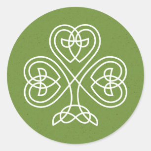 Pegatina Redonda Boda Celtic Knot Shamrock