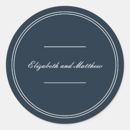 Pegatina Redonda Boda clásica y simple elegante