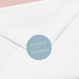 Pegatina Redonda Boda clásico moderno de color editable