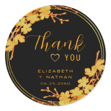 Boda clásico negro y oro gracias