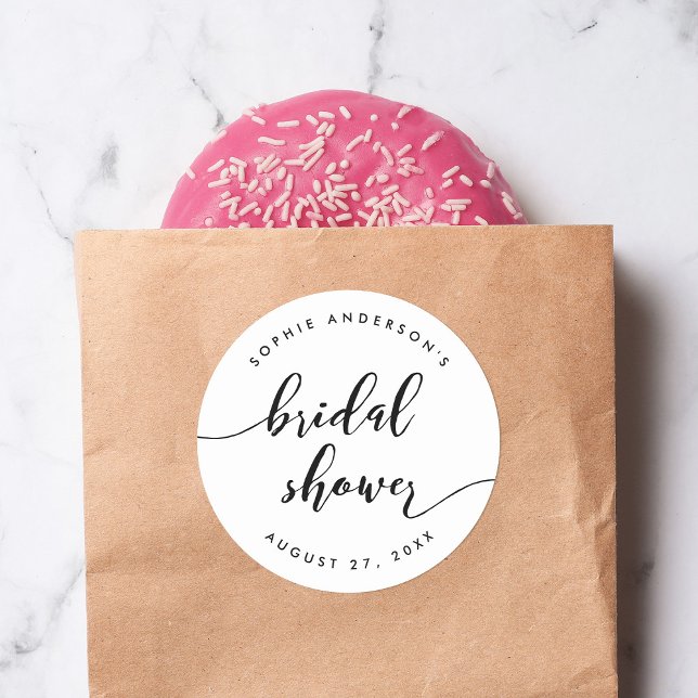 Pegatina Redonda Boda con guion de relax en negro y blanco (Subido por el creador)