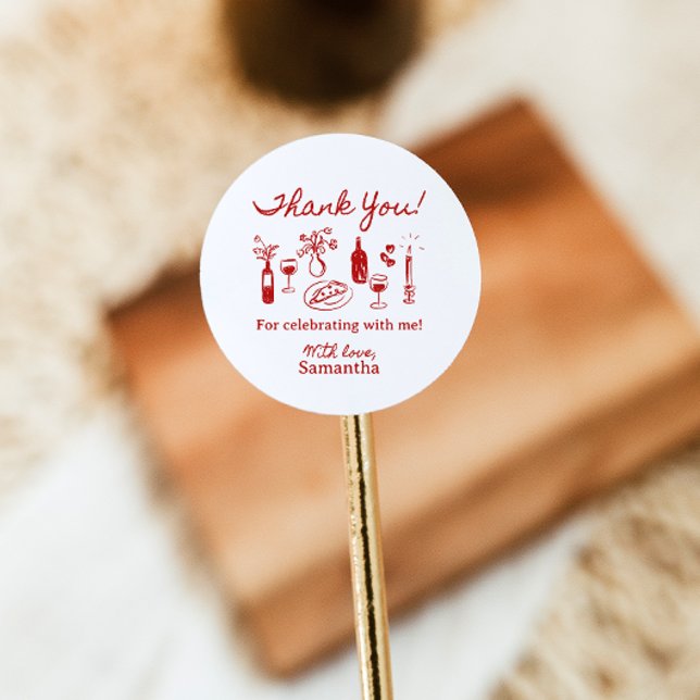 Pegatina Redonda Boda con Pizza Italiana 'That's Amore' (Subido por el creador)