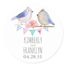 Boda Cute Pareja de Pájaros