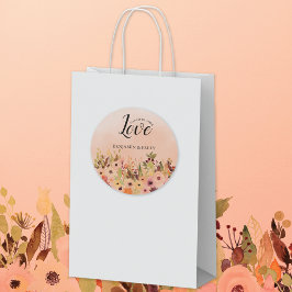 Pegatina Redonda Boda de acuarela de Love Peach Country Garden