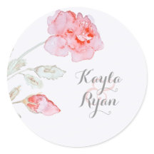 Boda de acuarela de rosas rosadas