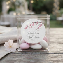 Boda de acuarela floral de flor de cerezo rosa