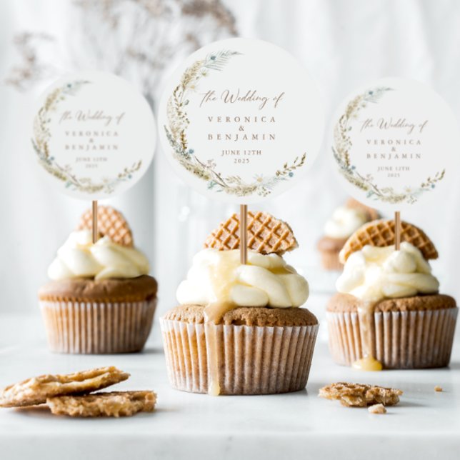 Pegatina Redonda Boda de acuarela floral rustica (Subido por el creador)