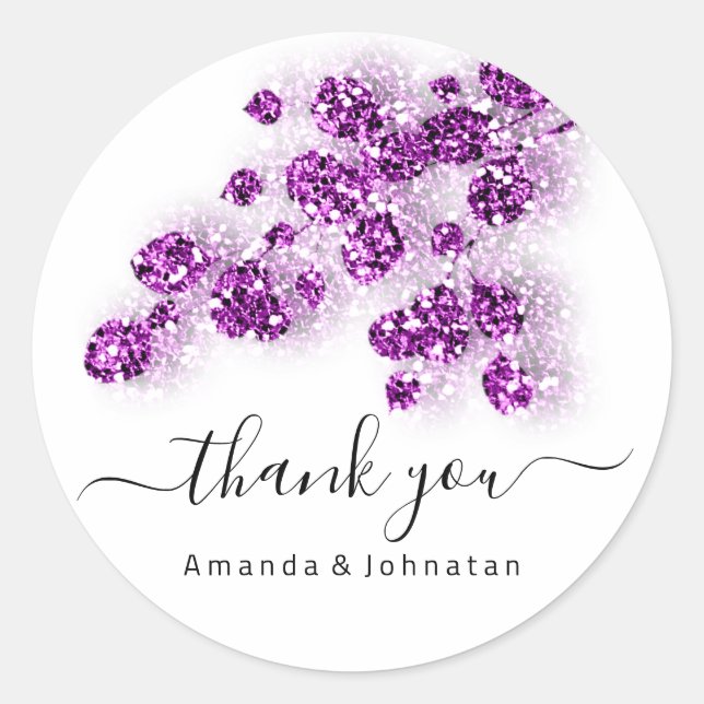 Pegatina Redonda Boda de agradecimiento Bridal Sweet16th Floral Bri (Anverso)